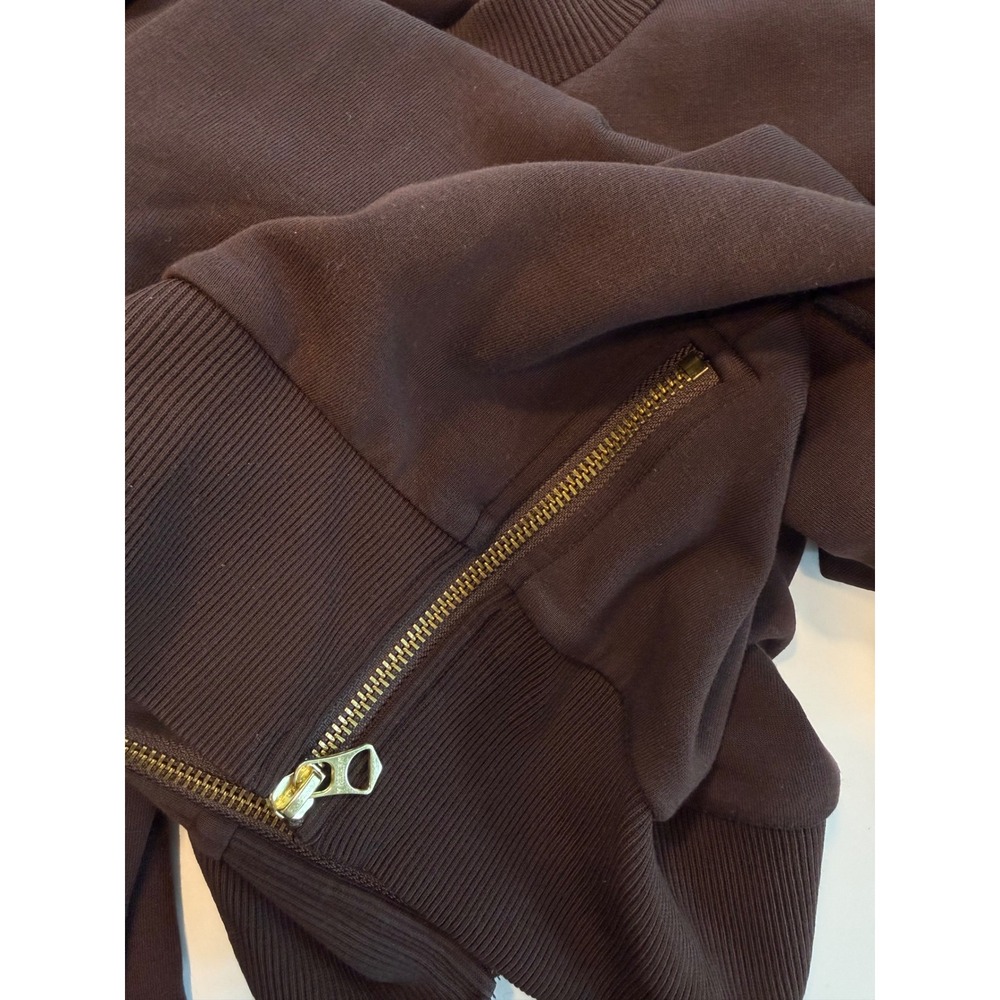Varley Gabriella DoubleSoft Crewneck Sweatshirt Chocolate Brown XS Cozy - Picture 8 of 11